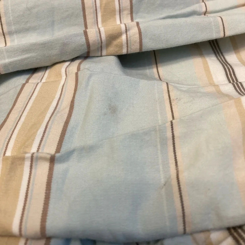 Pottery Barn Striped Organic Cotton Full/Queen Size Duvet Cover